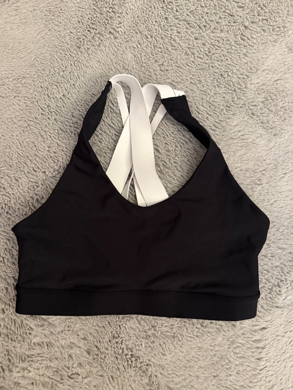 Black & White Cross-Back Sports Bra - Women Intimates